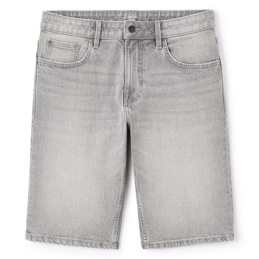 Bermuda Shorts In Stretch Cotton Denim - Gray