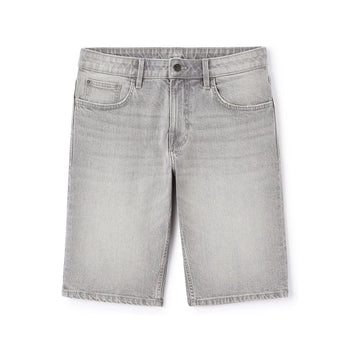 Bermuda Shorts In Stretch Cotton Denim - Gray