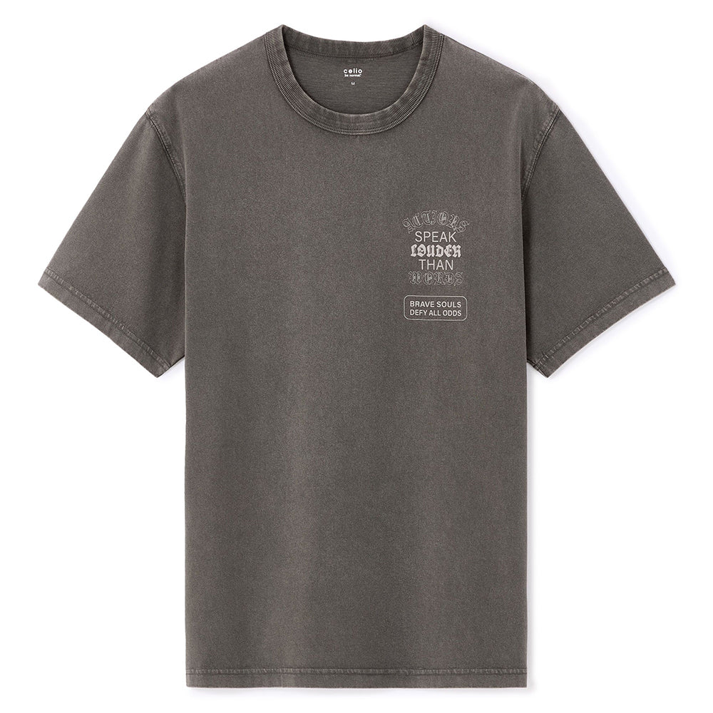 100% Cotton Boxy Crew Neck T-Shirt - Anthracite