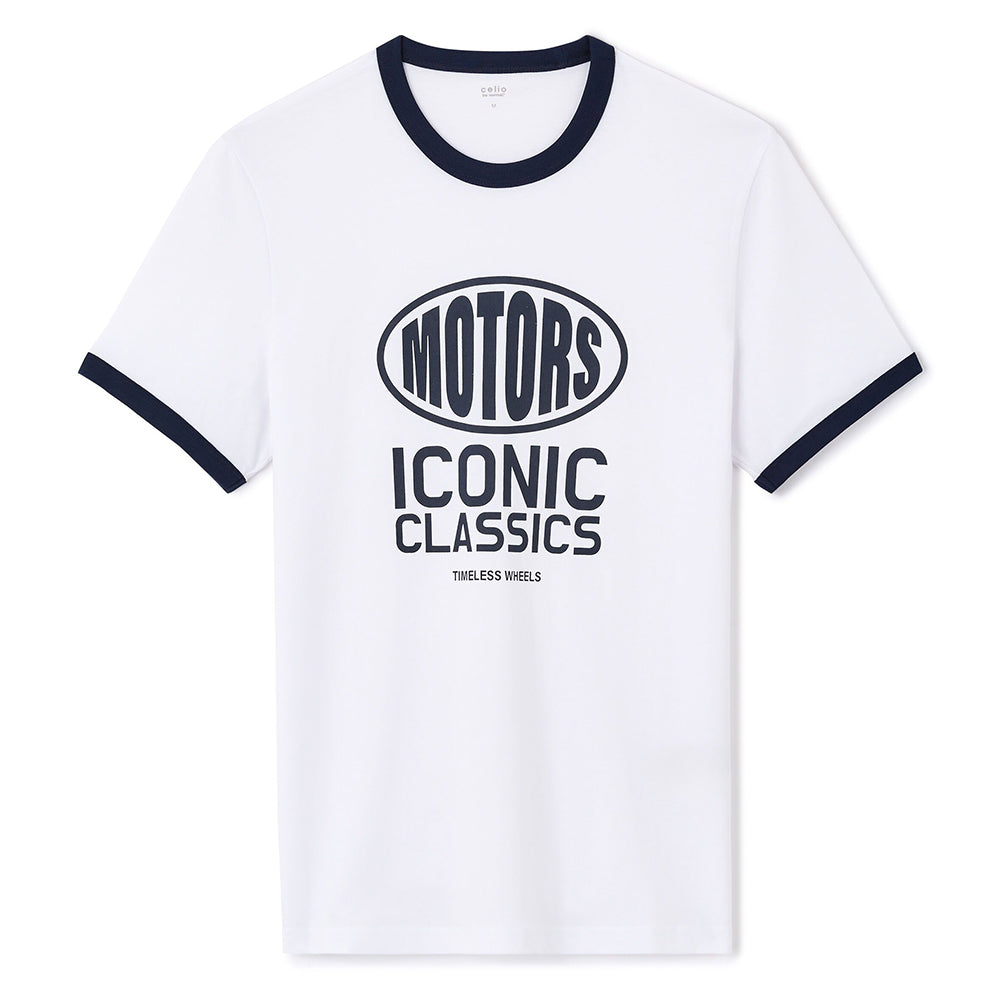 T-Shirt Straight Col Rond 100% Coton - Blanc
