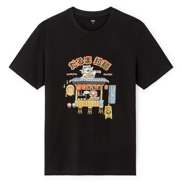 100% Cotton Crew Neck Straight T-Shirt - Black