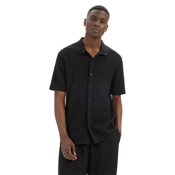Regular Openwork Knit Shirt