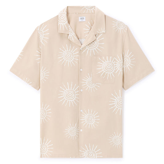 Sun Print Shirt 100% Viscose - Beige