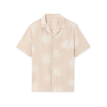 Sun Print Shirt 100% Viscose - Beige