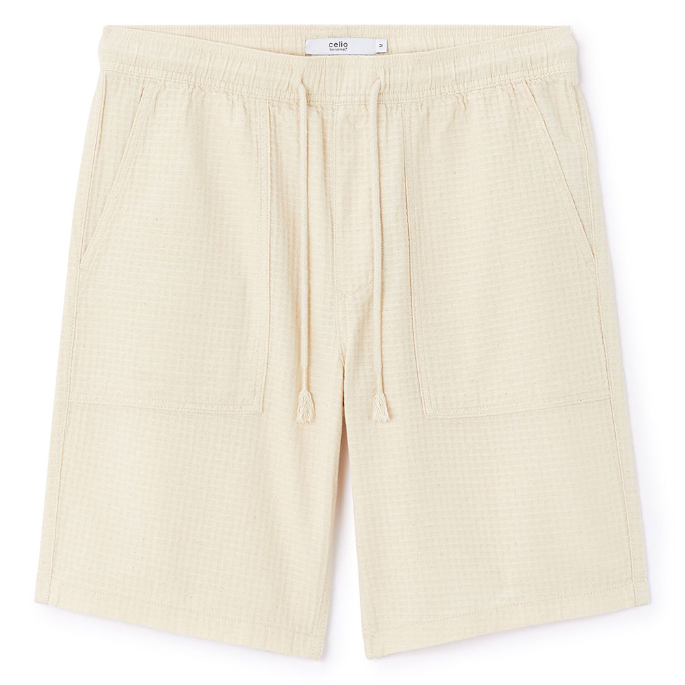 100% Cotton Bermuda Shorts - Beige