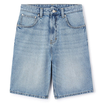 Long Baggy Denim Bermuda Shorts - Light Blue