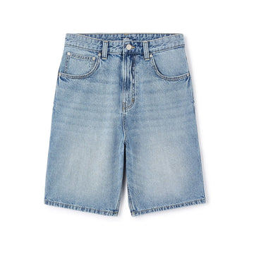 Long Baggy Denim Bermuda Shorts - Light Blue