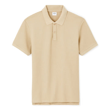 Regular Polo Shirt 100% Stretch Cotton - Beige