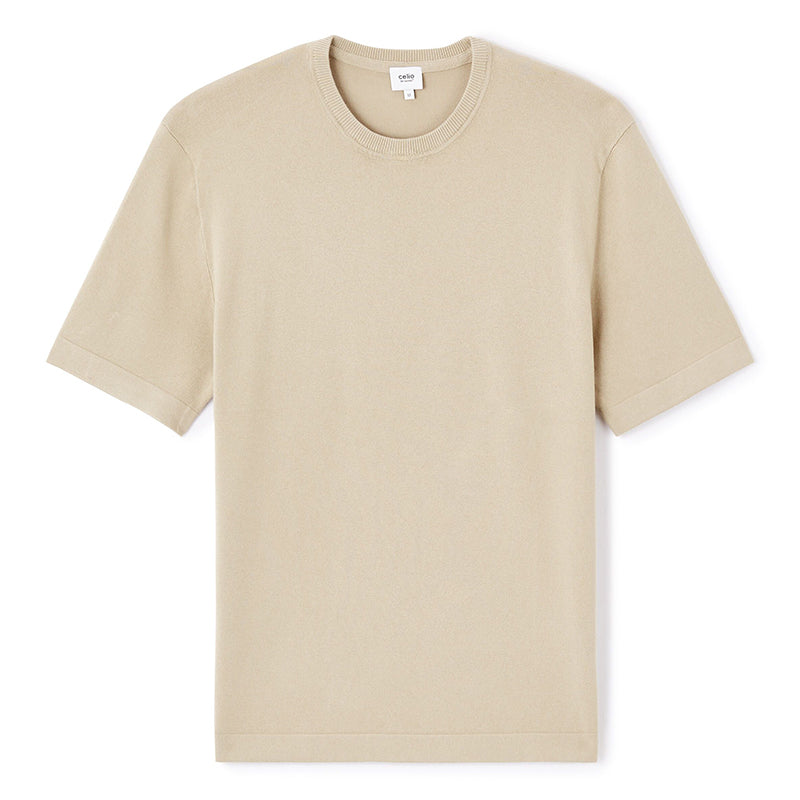 Boxy Crew Neck T-Shirt - Beige