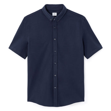 Regular Jersey Pique Shirt - Navy