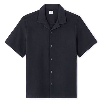 Regular-Fit 100% Textured Cotton Shirt - Navy