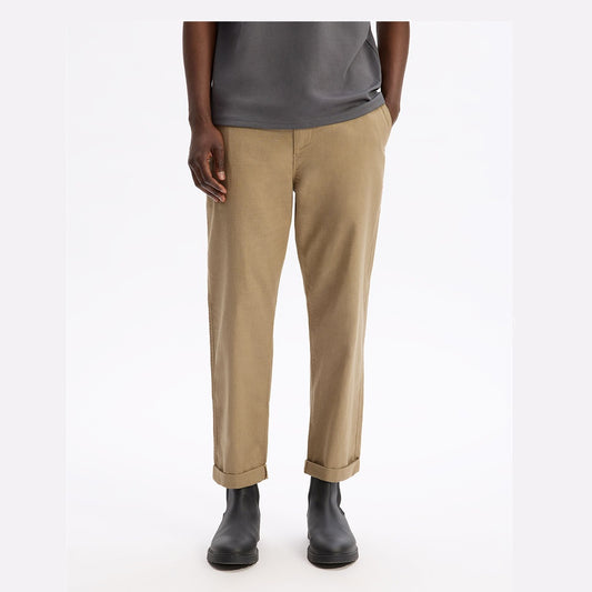 Straight Linen And Cotton Pants - Taupe