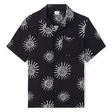 Sun Print Shirt 100% Viscose - Black