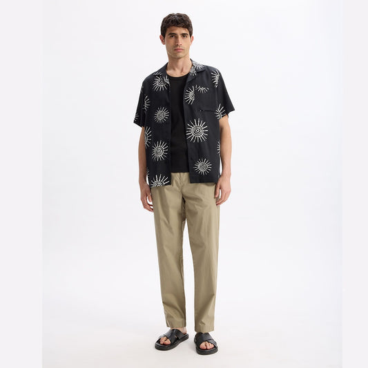 Sun Print Shirt 100% Viscose - Black