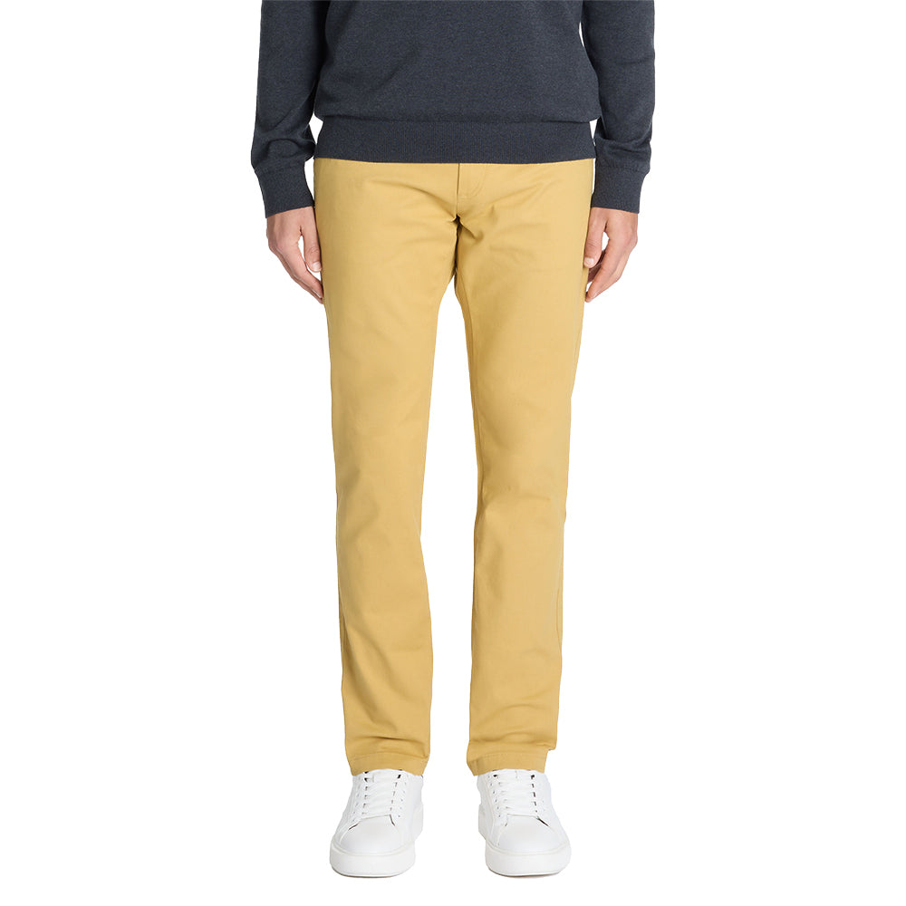 Slim-Fit Stretch Cotton Chino Pants - Yellow