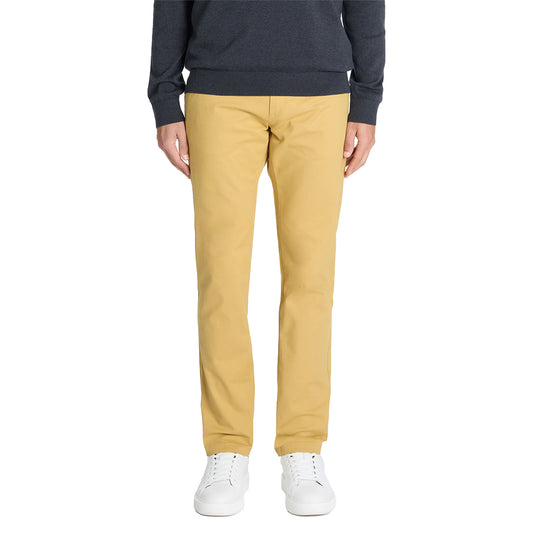 Slim-Fit Stretch Cotton Chino Pants - Yellow