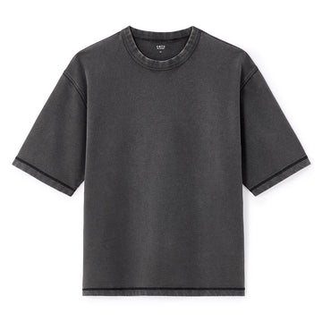 Oversized Round Neck T-Shirt 100% Cotton - Black