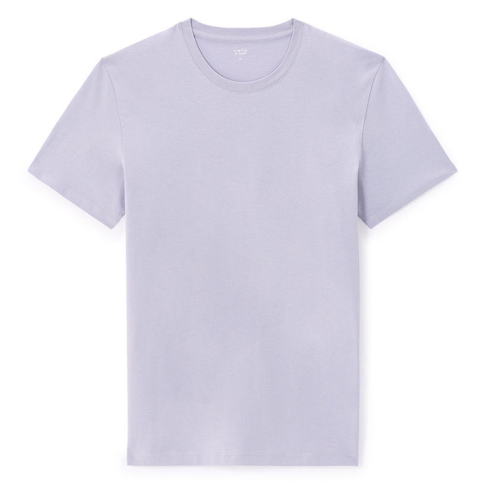100% Cotton Crew Neck Straight T-Shirt - Lavender