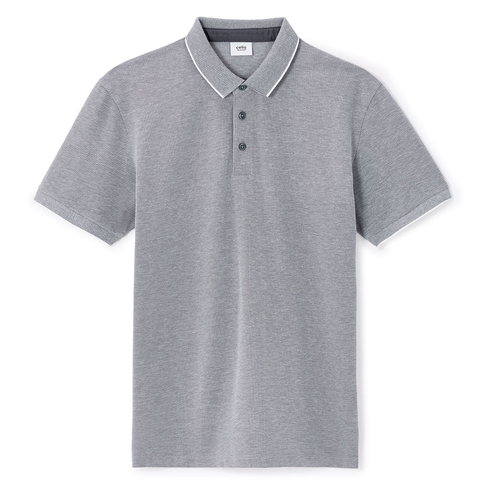 Regular Cotton Blend Polo Shirt - Blue