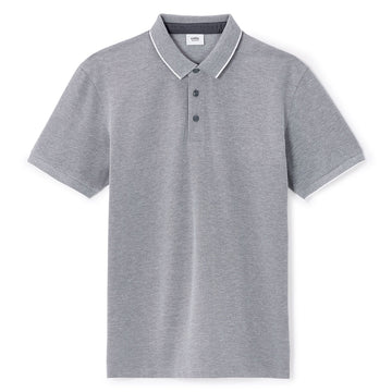 Regular Cotton Blend Polo Shirt - Blue