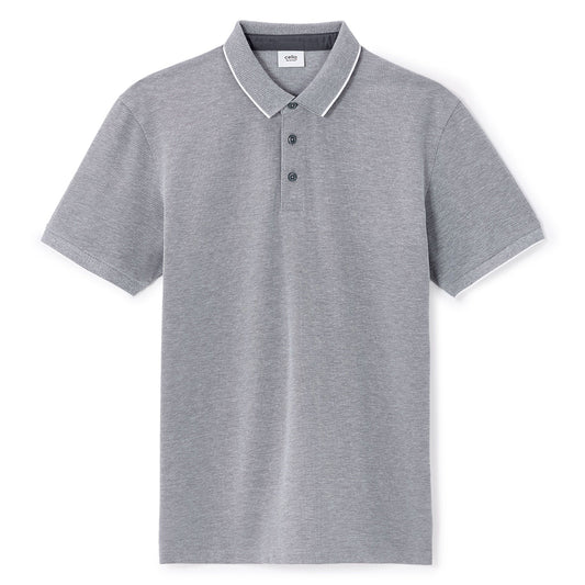 Regular Cotton Blend Polo Shirt - Blue