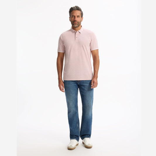 Regular Cotton Blend Polo Shirt - Pink