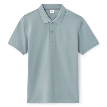 Straight Pique Polo Shirt 100% Cotton - Verdigris