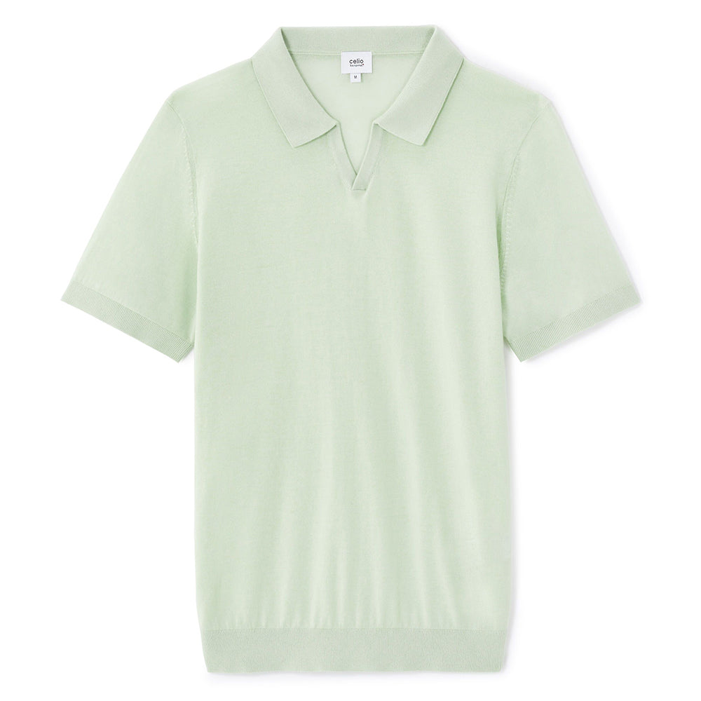 100% Cotton Slim Knit Polo Shirt - Green