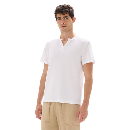 Regular Henley Neck Waffle T-Shirt