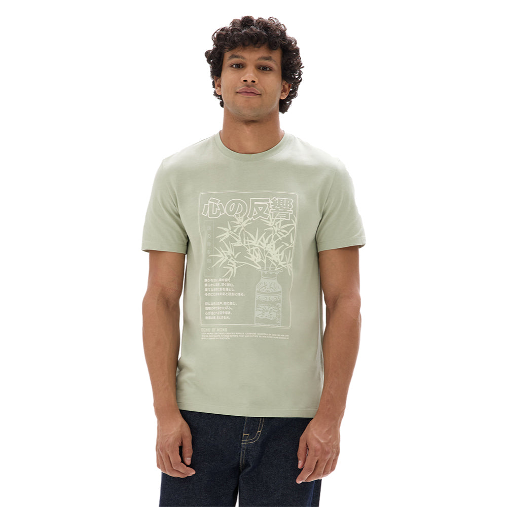 Regular Crew Neck T-Shirt Asian Print