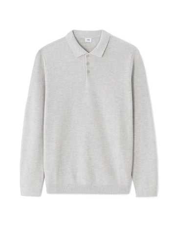 Slim Polo Collar Sweater Heather