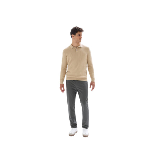 Polo Collar Sweater With Fancy Knit