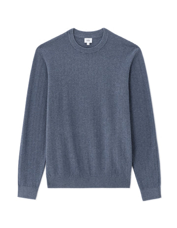Crew Neck Herringbone Knit Sweater