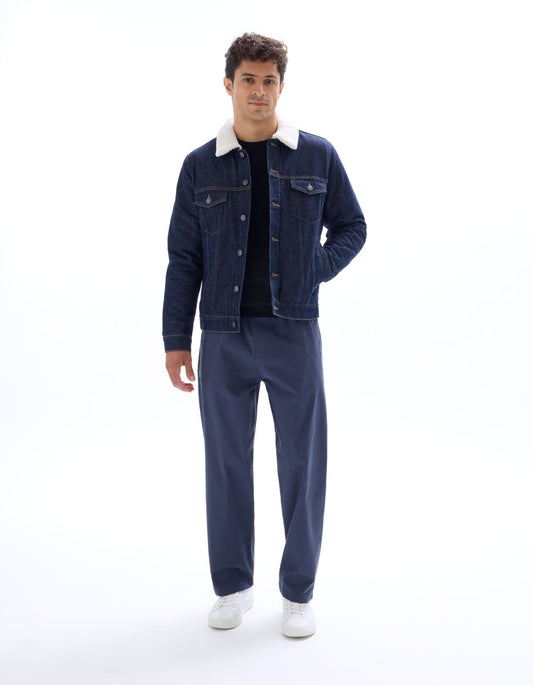 Sherpa-Lined Denim Jacket