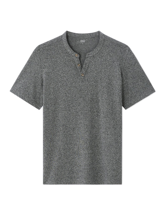 Regular Tunisian-Collar Blended T-Shirt