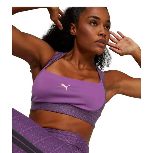 LOGO LOVE MID IMPACT BRA Purple Pop