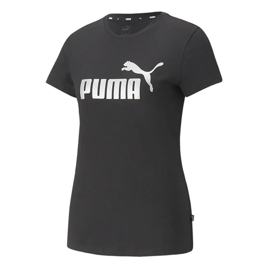 ESS+ Metallic Logo Tee Puma Black-silver