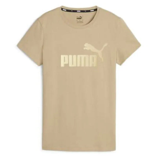 ESS+ Metallic Logo Tee Prairie Tan-Gold