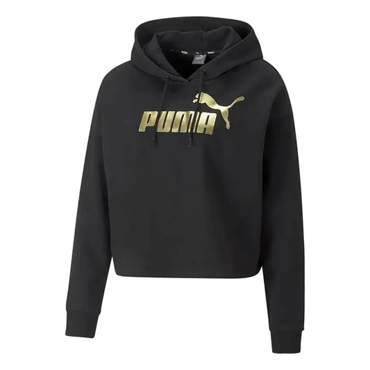 ESS+ METALLIC LOGO CROPPED HOODIE FL PUM