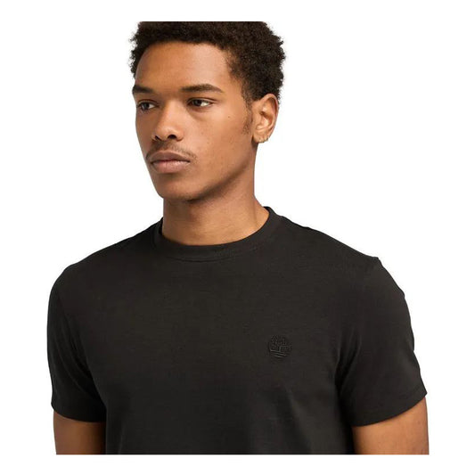 DUNSTAN RIVER V Neck Short Sleeve Tee Black-Pavement