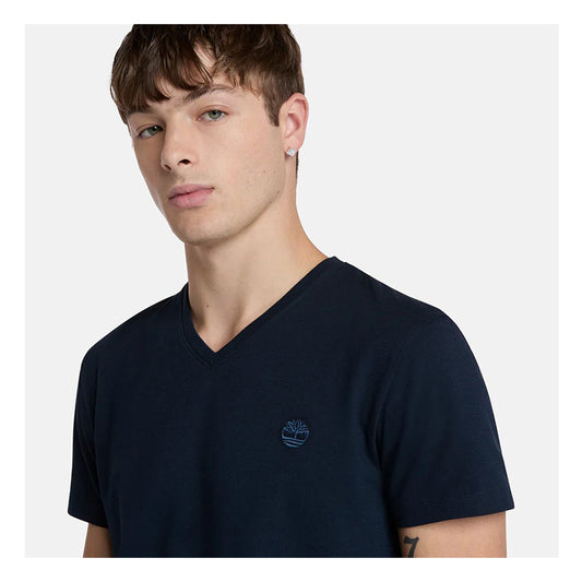 DUNSTAN RIVER V Neck Short Sleeve Tee Dark Sapphire-Dark Denim