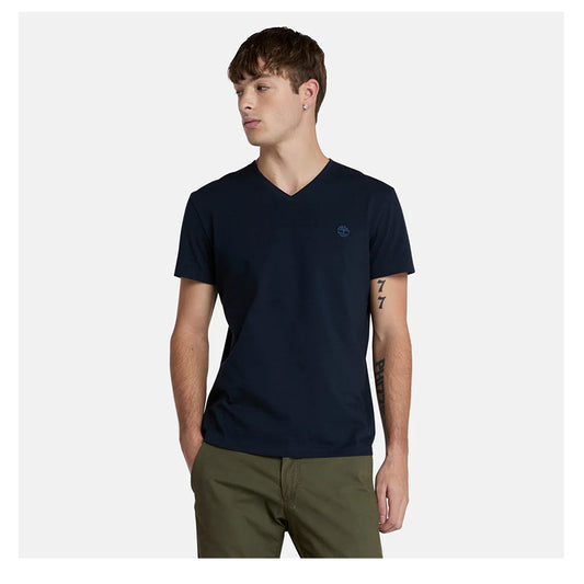 DUNSTAN RIVER V Neck Short Sleeve Tee Dark Sapphire-Dark Denim