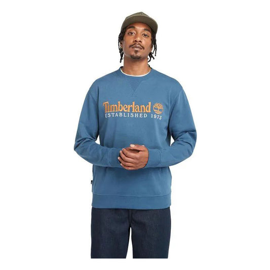 ESTABLISHED 1973 Embroidered Logo Crew Neck Sweats Dark Denim