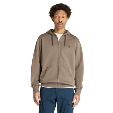 Oyster River Chest Logo Brushback Zip Hoodie