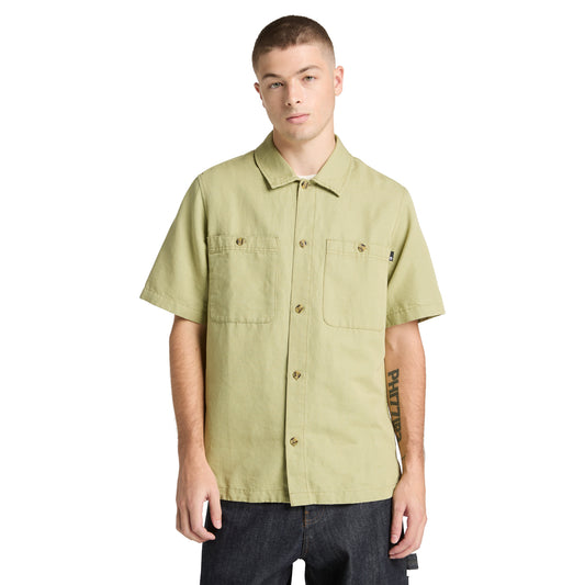 Cotton Linen Ss Utility Overshirt