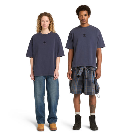 Sunwashed Embroidered Logo Tee