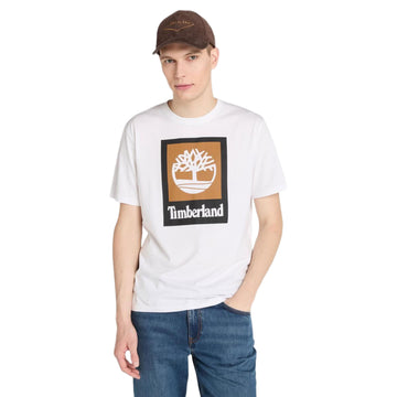 STACK LOGO Colored Short Sleeve Tee White