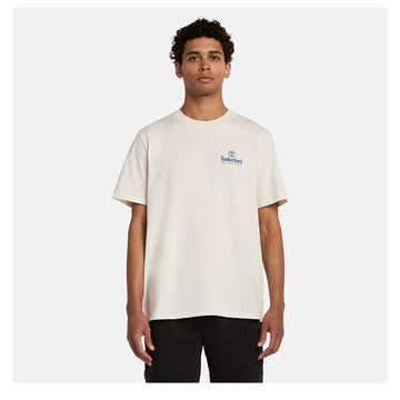 Illustrated Tree Logo Back Graphic Tee Vintage White