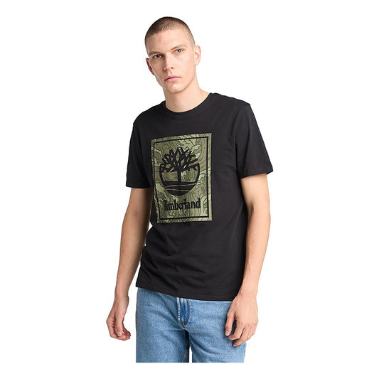 STACK LOGO Camo Short Sleeve Tee Black