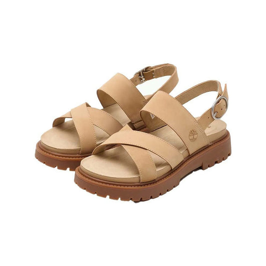CLAIREMONT WAY BACKSTRAP SANDAL MEDIUM BEIGE NUBUCK